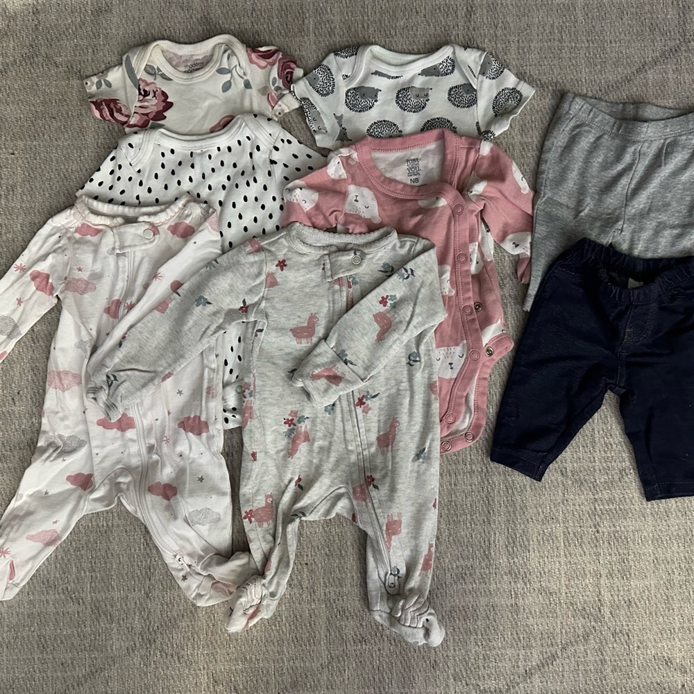 Assorted newborn girls clothing